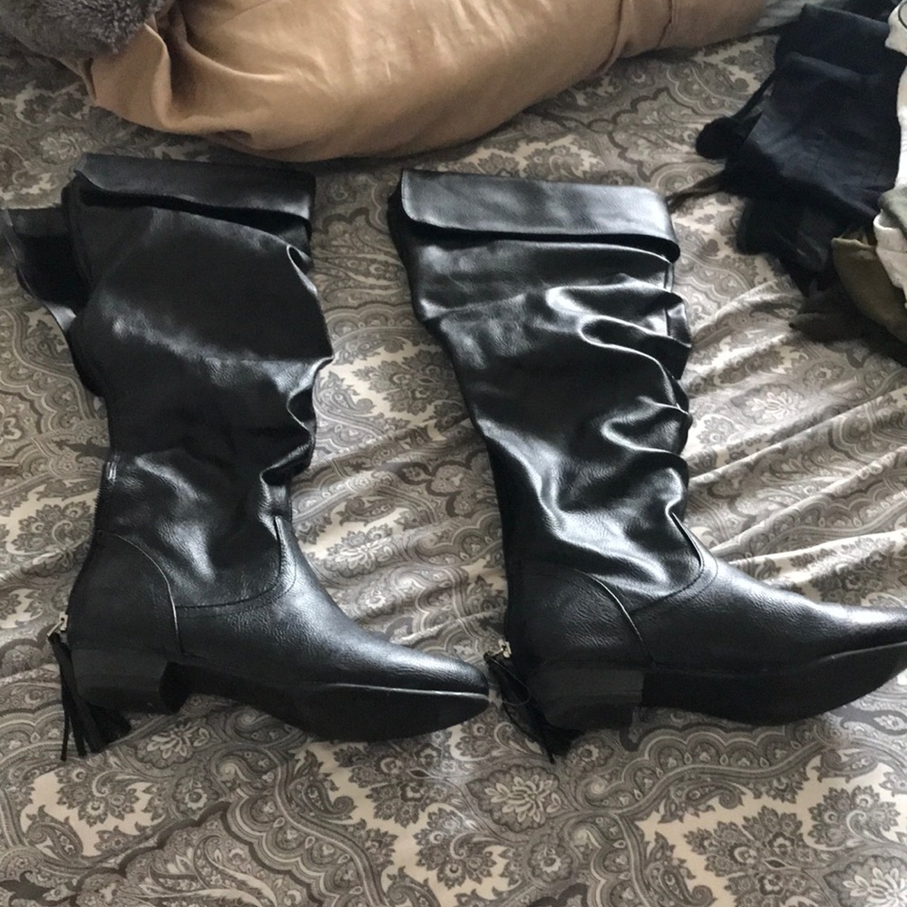 Knee high black boots